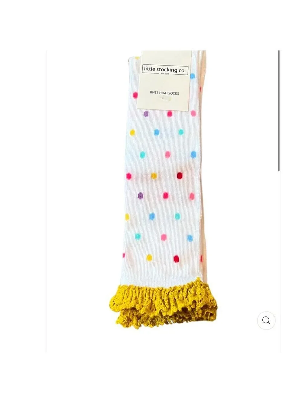 Bundle of 2 white dotted high  knee lace socks